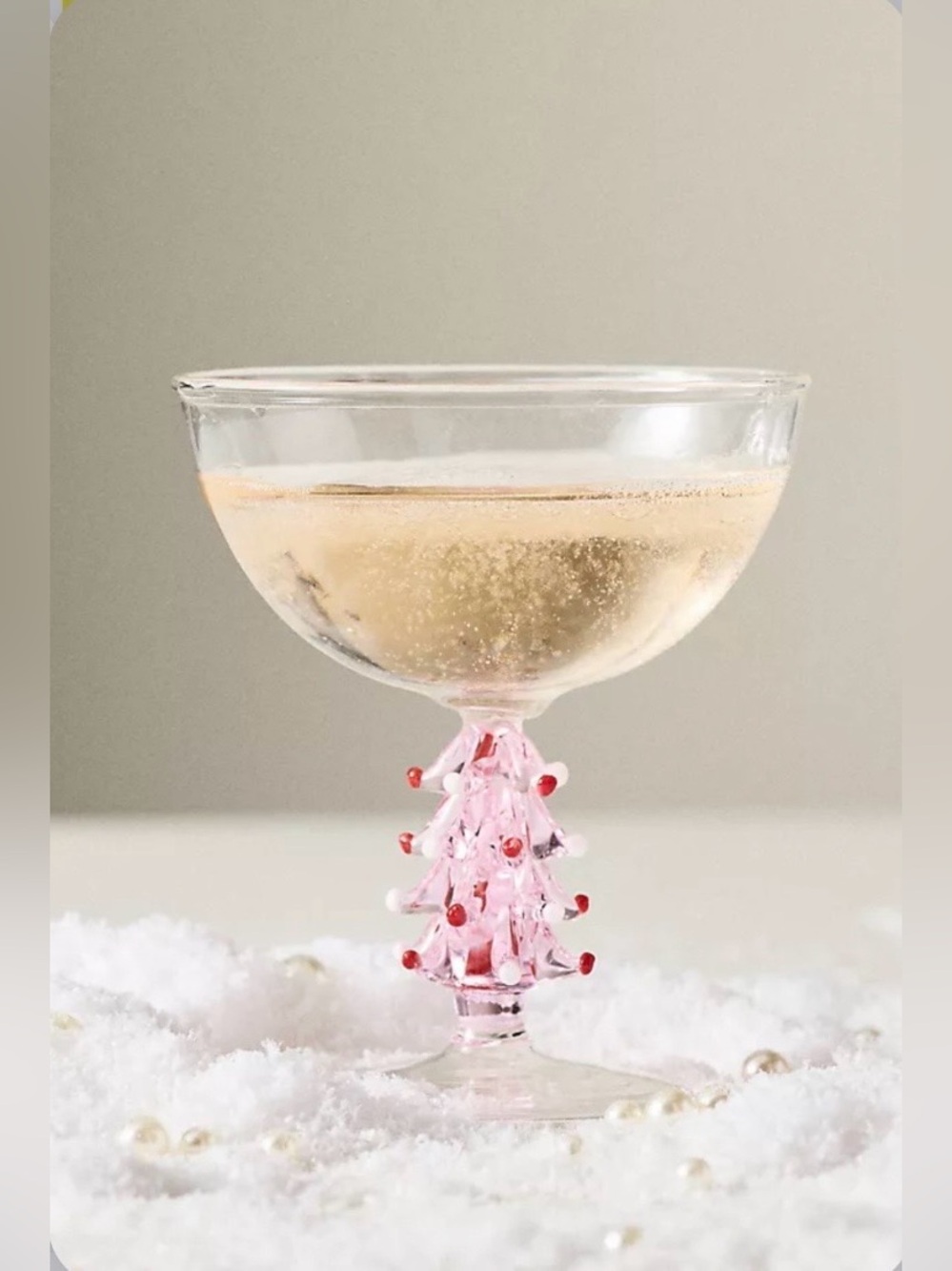 ▪️NWT Anthropologie Icon Stemmed Coupe Glass-Pink